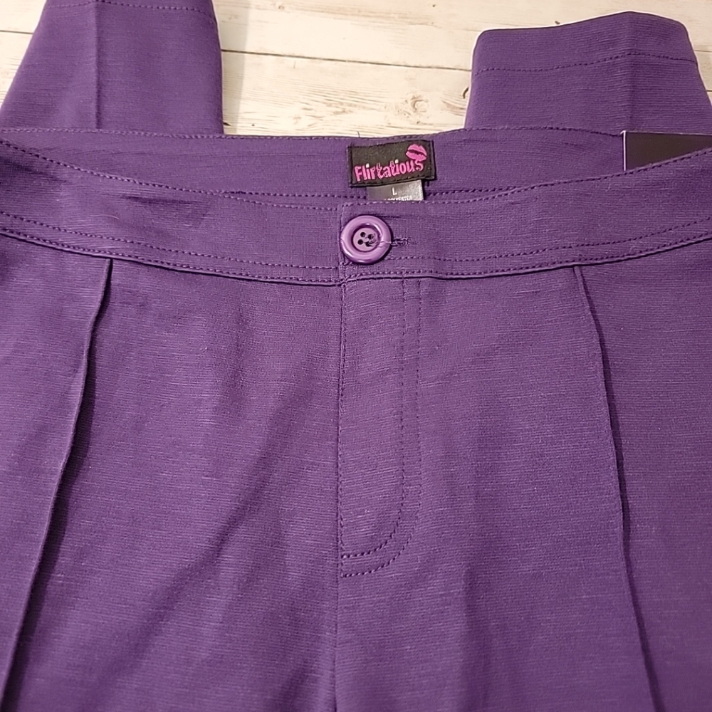 Flirtatious Size L Women's Pull On Dress Pants Acai Purple Large - Picture 6 of 14